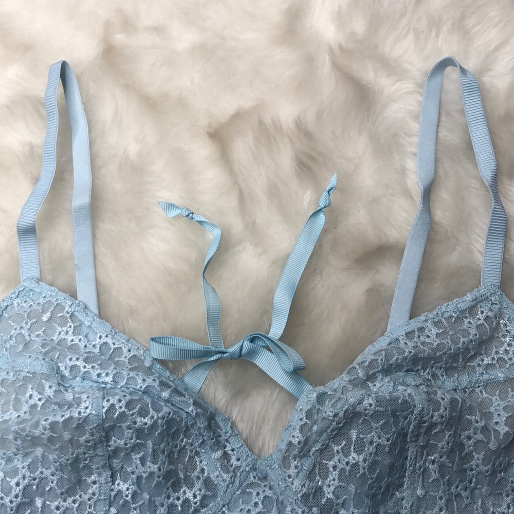 Free People Lele Longline Bra Baby Blue S/M NEW - Picture 5 of 9
